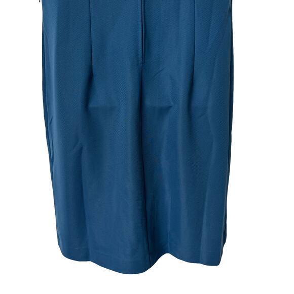 Vintage Mynette Dress Blue 60s Midi Length Short Sleeves Women's Size Large - Picture 11 of 13